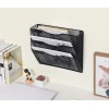 EasyPAG 3 Tier Black Mesh Wall File Organizer Durable Metal