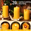 3 Pack Natural Beeswax Pillar Candles,Handmade Pure Beeswax Rolled Candle-60