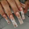 Rchovsam Long Square Press on Nails xl French Tip Fake