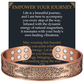 Jecanori Copper Bracelet for Men, 99.99% Pure Copper Magnetic Bracelets for Men with 3,800 Gauss Magnets