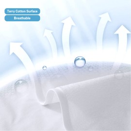 Beedsooth Mattress Protector Waterproof Terry Cotton Anti-Hypoallergenic Breathable Non Noisy Anti-Mold King Size 150x200cm 12'' Deep