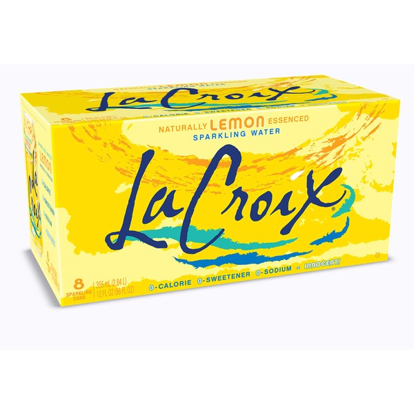 La Croix Sparkling Water, Lemon, 12 Fl Oz (Pack of 8)