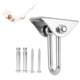 lvifloae 1-4 pieces robust ceiling hooks, swing brackets, stainless steel swing hooks, D-type suspension, swing hanger, hook, fixed plate, accessories for hammock, chair, pod, (1 piece)
