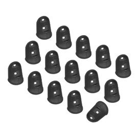 PATIKIL Finger Tip Covers Cots, Black Silicone Finger Protectors Gloves Breathable Reusable Fingertip Caps with Air Holes for Dry Skin Finger Cracking, S, 15 Pcs