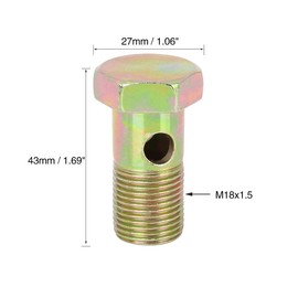 X AUTOHAUX 4 Sets M18 x 1.5 mm Metric Thread Hollow Screws Brake Fitting Adapter