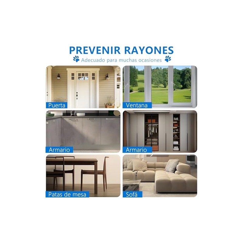 4 Piezas Protector de Puertas para Perro,Cinta Antiarañazos para Gatos,Protector