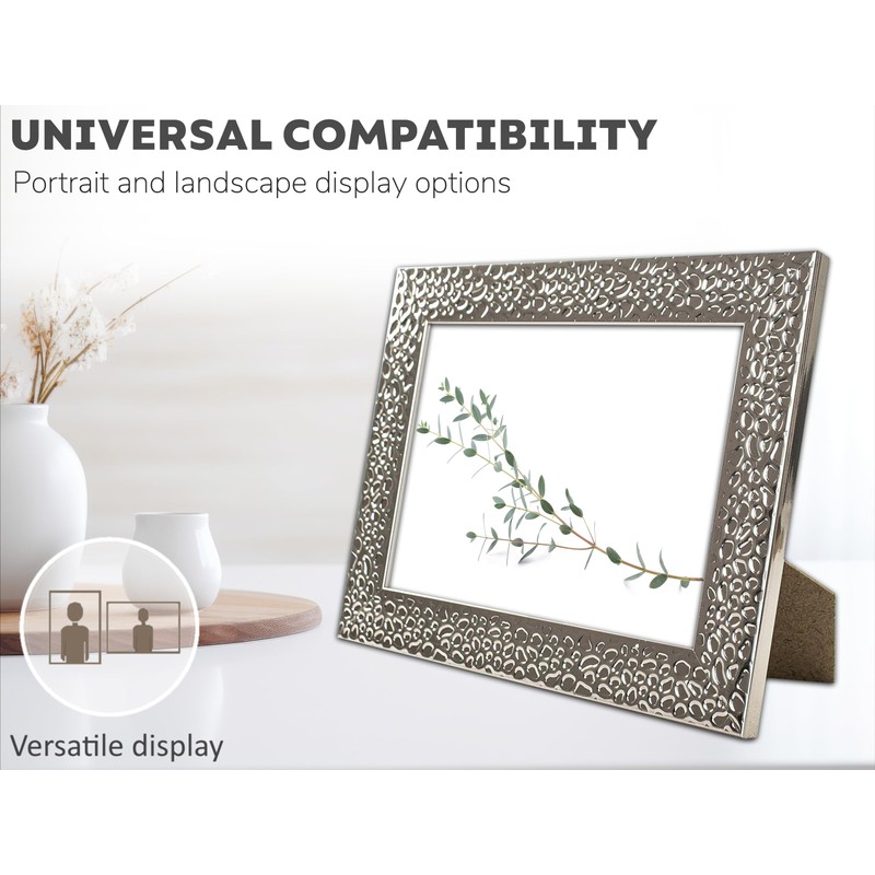 Photo Picture Frames 7 x 5, Silver, Pack of 3,