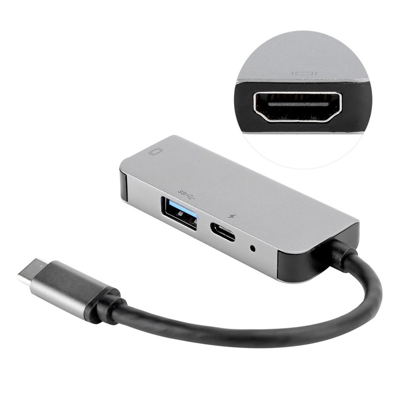 3 in 1 Hub Adapter TypeC to HDMI USB 3.1