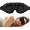 3D Contoured Sleep Mask, Lightweight Black Eye Mask with Adjustable