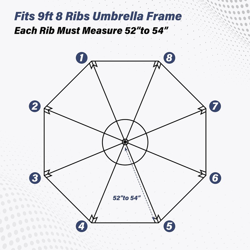 Simple Deluxe 9' Patio Umbrella Replacement Canopy for 8 Ribs,