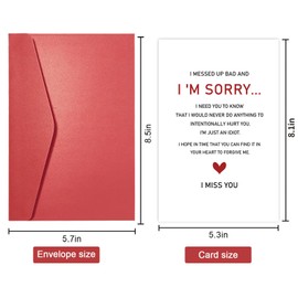 Gevinna Poem I'm Sorry Card, Forgive Me & Make Up Card - Apology Gifts for Her & Him