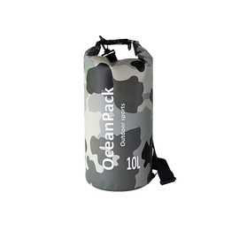 LTMGL Waterproof Dry Bag 5L/10L/20L for men- PVC Material, Camo Design, Single/Dual Shoulder Straps for Kayaking, Swimming, Beach, Boating & Outdoor Activities (GRAY CAMO, 10L)