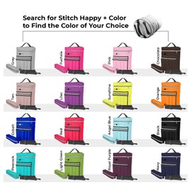 Stitch Happy Knitting Bag (Purple): 7 Pocket Yarn Bag, Crochet Bag, Yarn Storage, or Crochet Storage