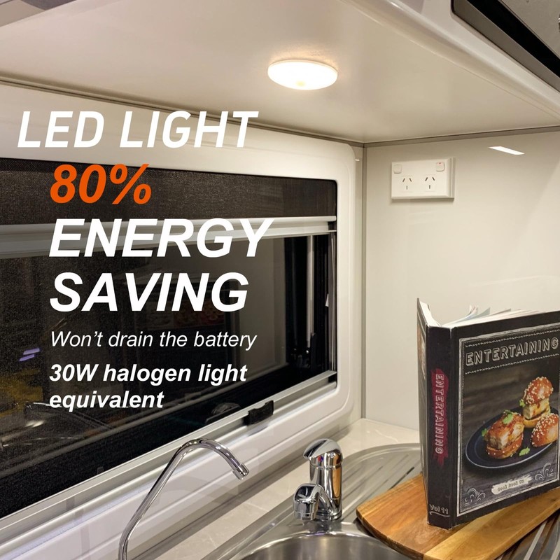 Dream lighting RV Lights LED Dome Light with Push Button