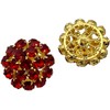 Goldgöre 5 Elegant Metal Buttons Red Gold with Rhinestones with