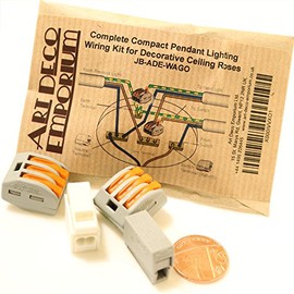 Art Deco Emporium 240 Volts Compact Pendant Lighting Wiring Kit for Decorative Ceiling Roses