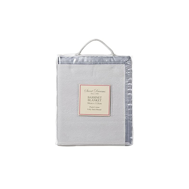 Sweet Dreams Bassinet Cotton Fleece Blanket, Grey