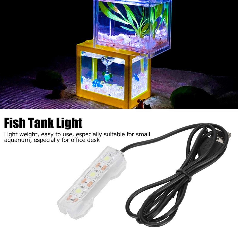 Underwater Light, USB Charging Plastic Portable LED Aquarium Light, 2.4X0.8Inch