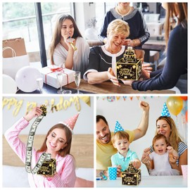 Money Box for Birthday Gifts, Cash Box for Birthday Money Pull Box, 18th Birthday Gifts for Girls and Men Birthday Gift Ideas, Black and Blue Birthday Gift Gifts for Men Unique