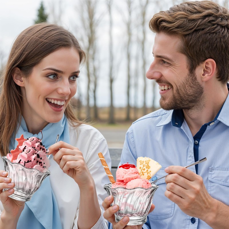 JOUTYFOR 22 Pack Plastic Dessert Cups 6 oz Clear Ice