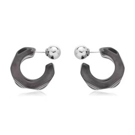 Wendalern Chunky Resin Hoop Earrings Clear Acrylic C Shape Stud Earrings Double Sided Front Back Earrings Acrylic Resin Geometric Earrings Statement Hoop Earrings Jewellery for Women Girls, Resin, No