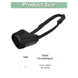 1 Pcs Dog Muzzle Soft Mesh Muzzle Adjustable Breathable Dog Muzzle, Black Dog Mask, Mouth Cover for Anti-Biting Anti-Barking, Allows Panting Drinking Size L