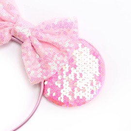 DRESHOW 2 Pack Mouse Ears Bow Headbands Glitter Party Decoration Cosplay Costume for Women