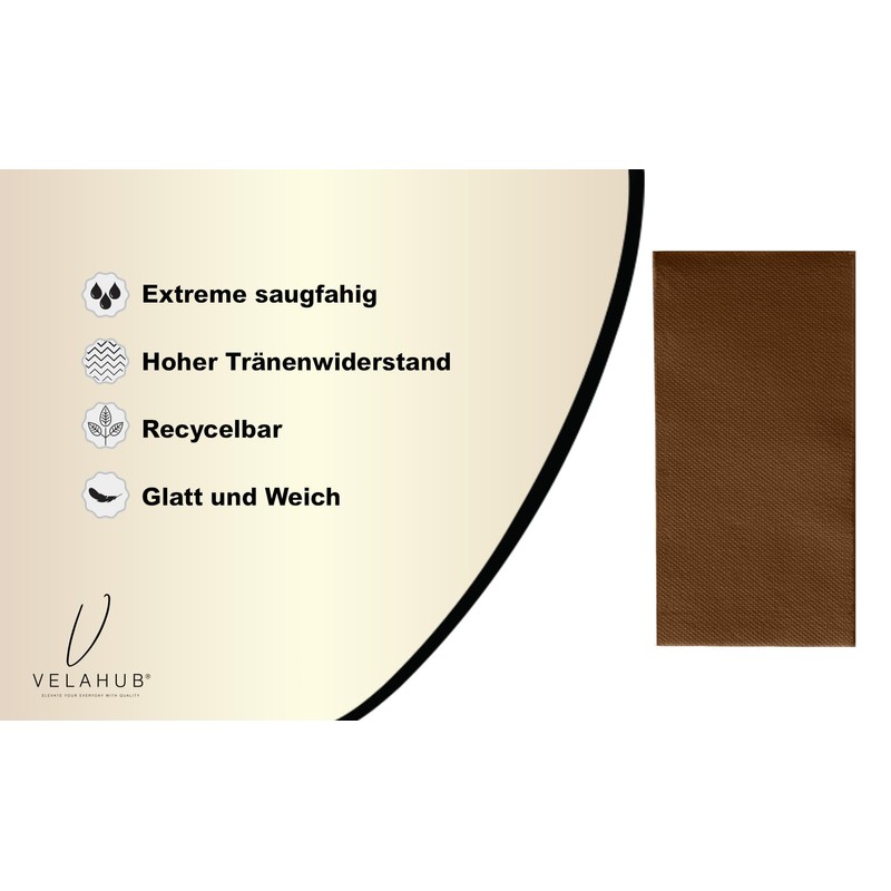 VelaHub Soft Point 50 Napkins, 1/8 Fold, High-Quality Disposable Napkins,
