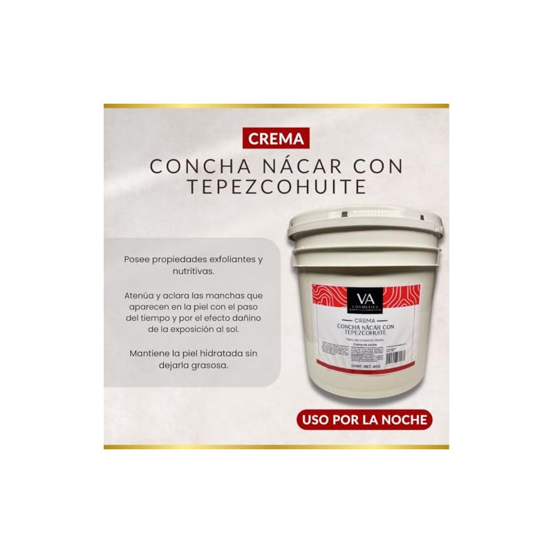 Crema Concha Nacar Con Tepezcohuite Corporal y Facial 4 Kilos