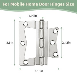 Non-Mortise Butterfly Hinges 4 Pack Heavy-Duty