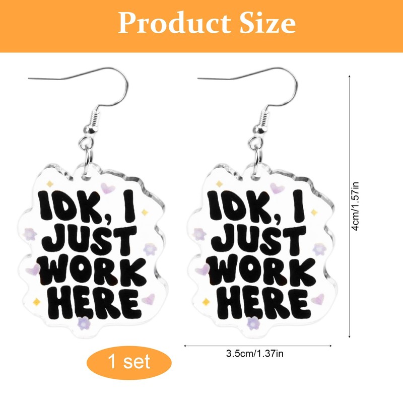Fun Cute Earrings for Women, Silver Hook Kawaii Jewelry with