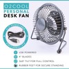 O2COOL 4 Inch USB Powered Table & Desk Personal Fan