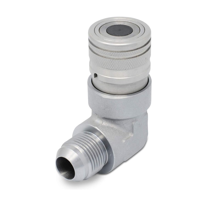 90 Degree Flat Face Hydraulic Quick Connect Coupler Set, 3/4″