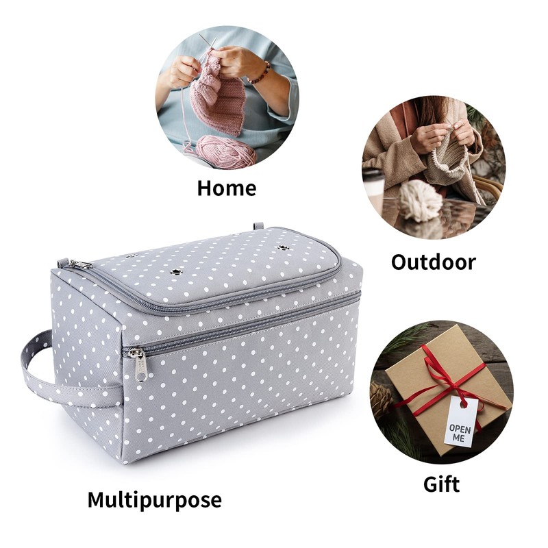 KALIDI Yarn Storage Knitting Bag Yarn Wool Crochet Hook Needles