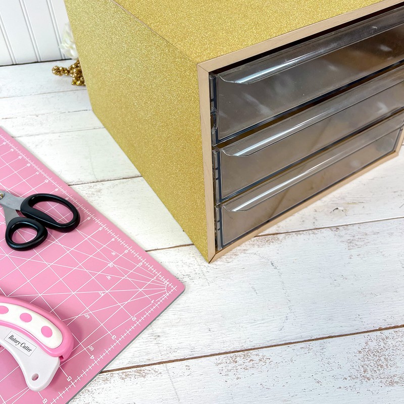 Papel autoadhesivo de vinilo con purpurina rosa