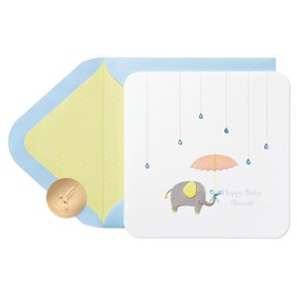 Papyrus Baby Shower Card Gender Neutral (Elephant with Umbrella)