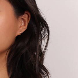 ALEXCRAFT Hoop Earrings 925 Silver for Women Earrings Small Huggie Hypoallergenic Earrings, Brass