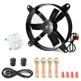 Aibabcue Gable Attic Fan with Thermostat, 20 inch Attic Ventilation Fans for Attic Shed Garage Greenhouse Gable Mount Vent Exhaust Fan 1080 RPM,3127 CFM