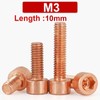 10pcs M3 Pure Copper Hex Hexagon Socket Allen Cap Head