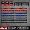 AMM 18-Piece Socket Organizer, 1/2 inch, 3/8 inch and 1/4