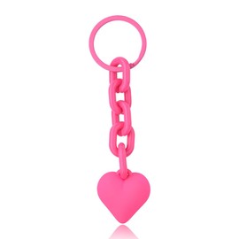 Pink Heart Keychain Charm for Bag Purse Accessories Charms Pink Backpack Accessories for Girls Women Acrylic Keychain Cute Heart Key Chain for Purse Car Keys Keychain Accessories Aesthetic Keyring