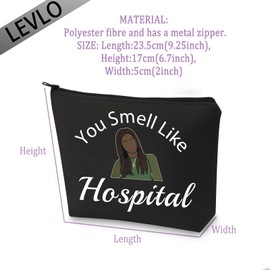 LEVLO Mary Fans Gifts You Smell Like Hospital Makeup Bags Housewives Gifts (You Smell Like Hospital-black)
