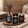 12 Pack Inspirational Black Candle Tins with Lids, 10 oz