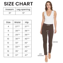 SLIM-SATION Women's Wide Band Regular Length Pull-on Straight Leg Pant with Tummy Control, Chocolate, 10