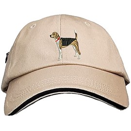 YourBreed Clothing Company 100% Cotton Twill American Foxhound Embroidered Unisex Baseball Cap - Dog Low Profile Soft Men and Women's Hats for Outdoor Activities Khaki