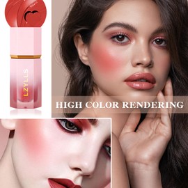 Cream Blush Stick with Brush,Waterproof Multi Cream Blush Stick Makeup,Lightweight,Long-lasting,Easy To Use,2 in 1 Multi Stick Blush for Cheeks & Lip Tint & Eyeshadow Makeup,Suitable for All Skin C3