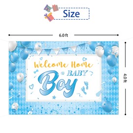 RoadSea It's a Boy Backdrop Banner - Gender Reveal Party Background - Welcome Home Baby Boy Party Photography Background Decorations - 6 x 4 Feet