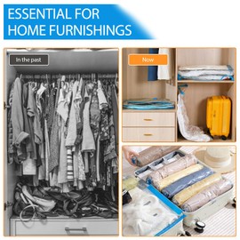 21 Pack Vacuum Storage Bags,Vacuum Seal Bag with Hand Pump, 3 Jumbo+4 Large+4 Medium+6 Small+4 Roll Up Bags, 80% Space Saver Bags for Clothes,Comforters and Blankets, Home Travel Essentials