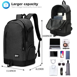 Travel Laptop Backpack, Business Slim Durable Laptops Backpack School Computer Bag Gifts for Men & Women Fits 15 Inch Notebook, Dark Grey
