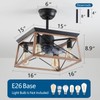 Dalouguan Farmhouse Ceiling Fan with Light, 4-Light Walnut Caged Ceiling